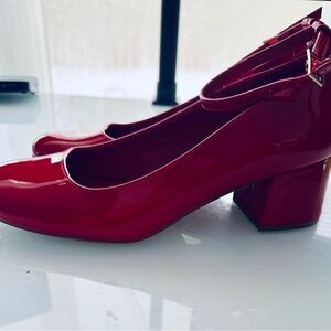 Soda Red Patent Block Heels
